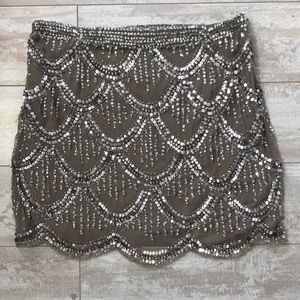 Arden B scalloped sequin skirt!